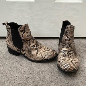 Brown Snakeskin Ankle Boots